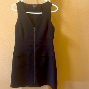 Top shop black midi dress w pockets